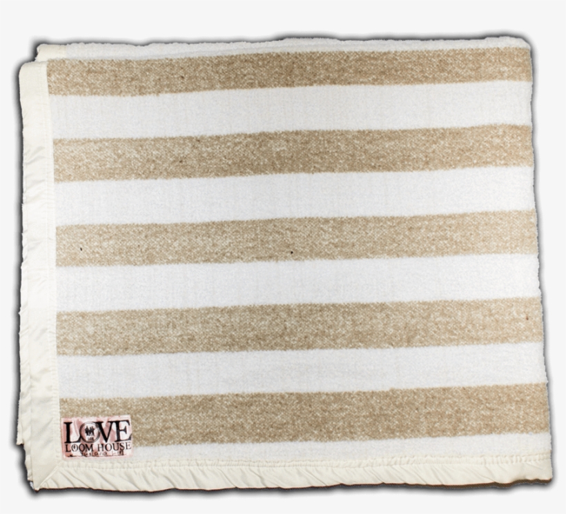 White & Tan Stripe Lap Blanket - Wool, transparent png #3050945