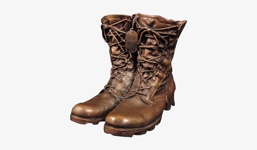 Military Combat Boots And Dog Tag Bronze Urn - Boots And Dog Tags, transparent png #3051098
