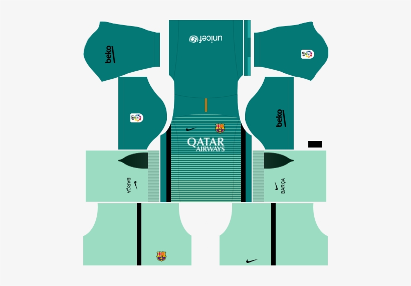 Kit Barcelona Dls16 Uniforme Alternativo - Kits Real Madrid 2019, transparent png #3051800