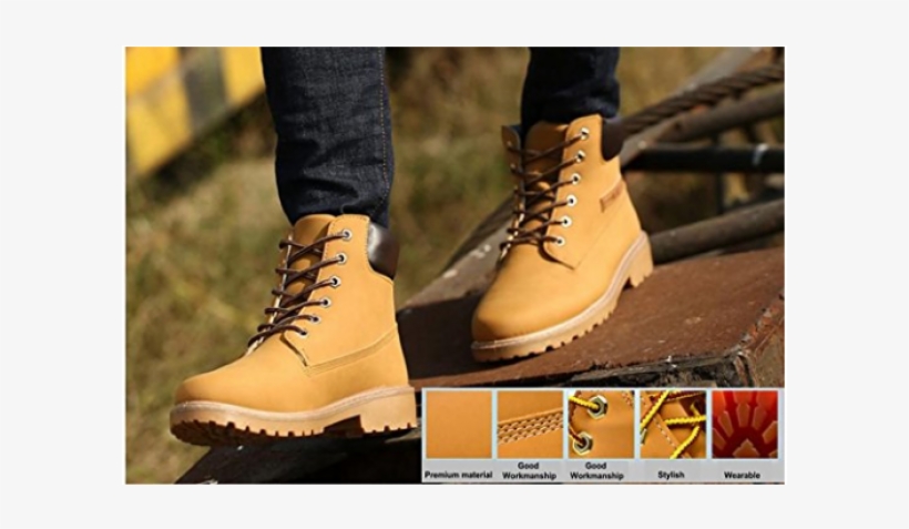 Idealglory Men's Work Boot High Tops Shoes Combat Boots, - Steel-toe Boot, transparent png #3051851