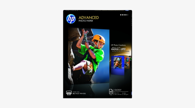 Hp Advanced Glossy Photo Paper-50 Sht/letter/8 - Hp Advanced Glossy Photo Paper-50 Sht/letter/8.5 X, transparent png #3052494