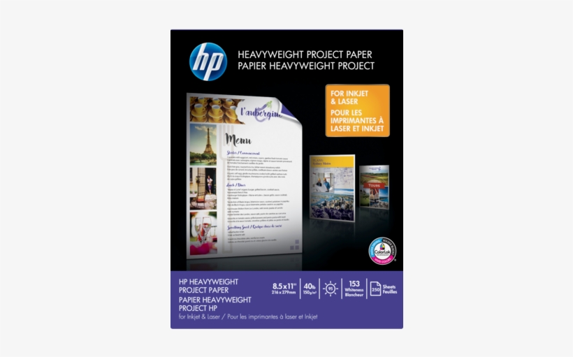 Hp 40-lb Heavyweight Project Paper/250 Sht/letter/8 - Hp 40-lb Heavyweight Project Paper/250 Sht/letter/8.5, transparent png #3052839
