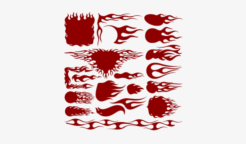Some Tribal Style Flame Silhouettes - Alev Deseni Png, transparent png #3053064
