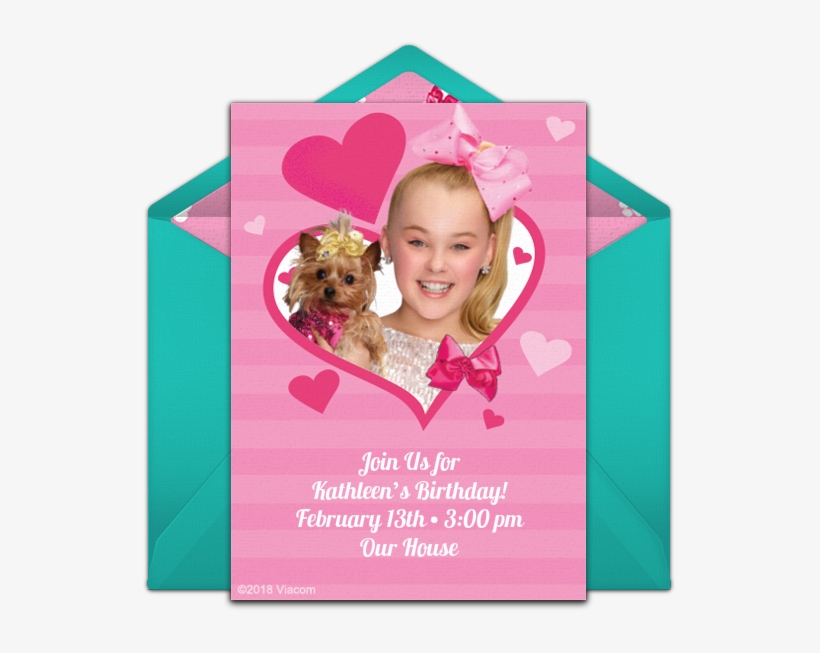 Jojo Siwa Hearts Online Invitation - Jojo Siwa Poster, transparent png #3053200