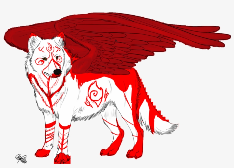 White Wolf Clipart Red Wolf - Winged Wolf, transparent png #3054019