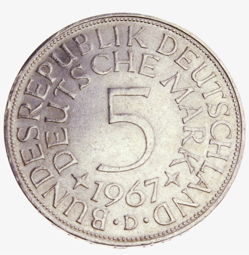 5 Dm Silver Coins - Silver, transparent png #3054072