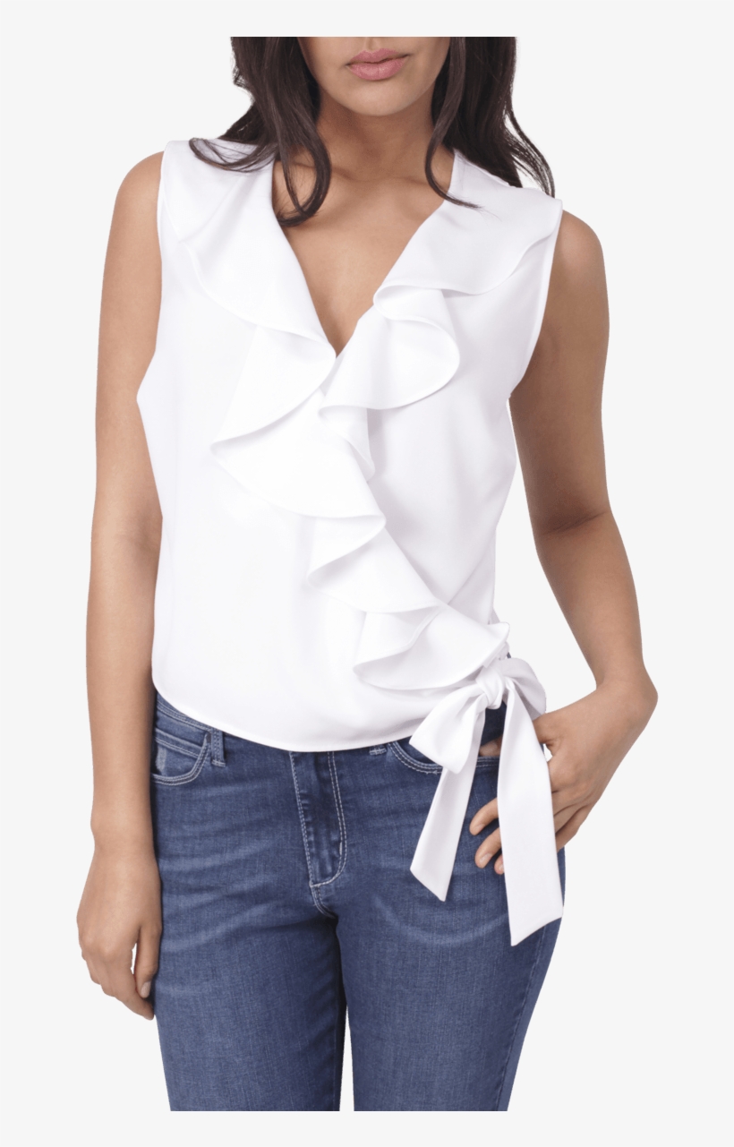 Crossover Ruffles Top - Blouse, transparent png #3054164