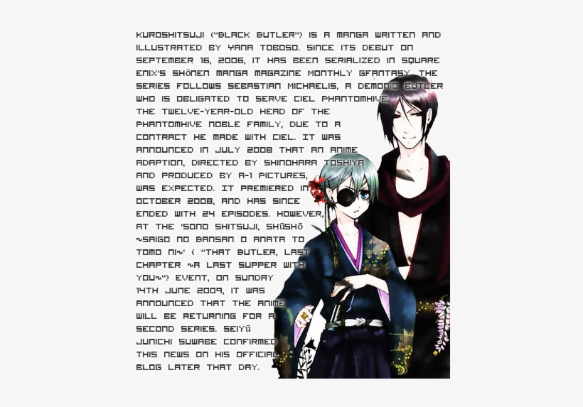 -love From Creator - Kuroshitsuji, transparent png #3054399