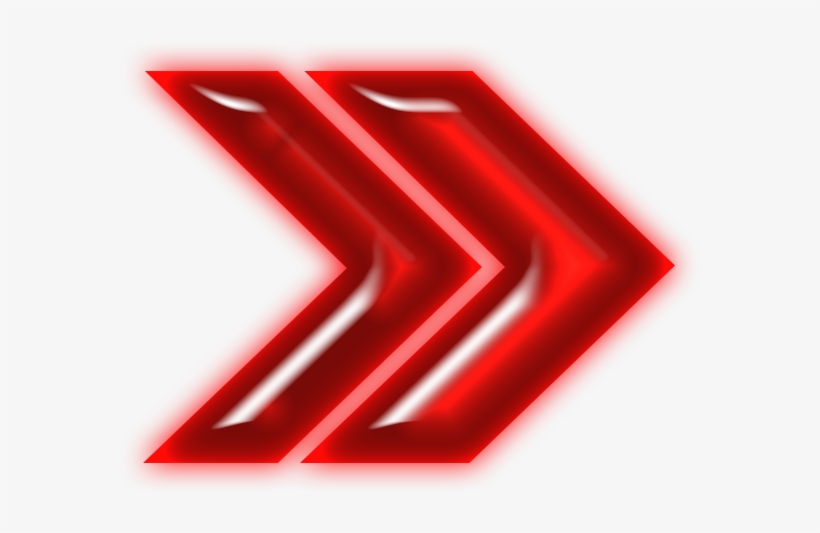 Double Arrow Neon Red Right - Portable Network Graphics, transparent png #3054498