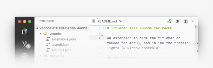 An Extension To Hide The Titlebar On Vscode For Macos, - Vscode Macos Mojave, transparent png #3054665