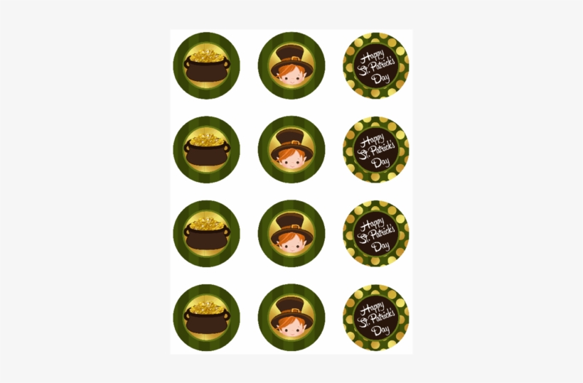 Ol2682 - 2" Circle - St - Patricks Day Round Cupcake - Magic Party Favor Tag Printables, transparent png #3055723