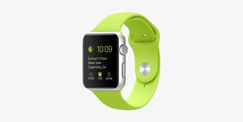 Apple Watch Sport 42mm - Apple Watch Green Band, transparent png #3055920