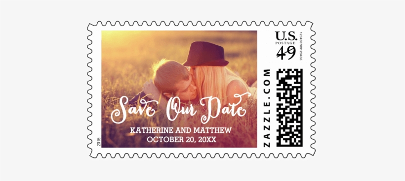 Save The Date Card - Wedding Photos Postage Stamp, transparent png #3057232