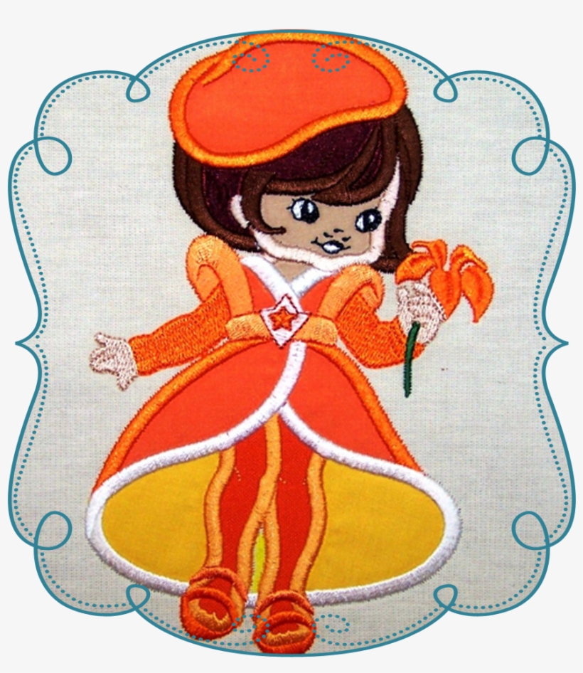 Orange Lizzy - Embroidery, transparent png #3057798