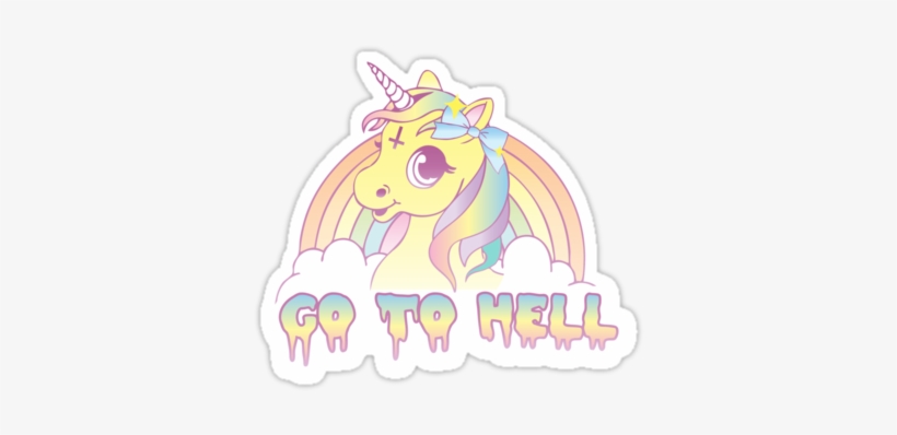 "go To Hell" Mean Unicorn By Amy Grace - Go To Hell Unicorn, transparent png #3058364