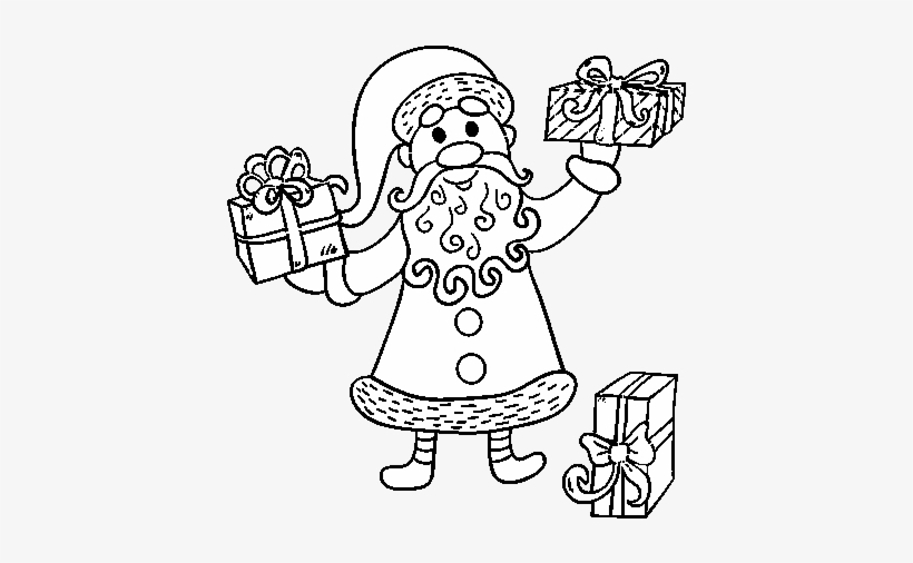 Desenho De Presentes De Papai Noel Para Colorir - Drawing, transparent png #3058610