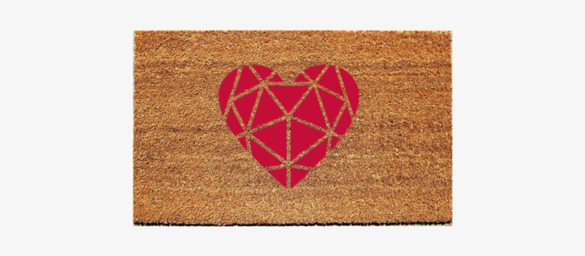 Geometric Heart Doormat - Door Mats, transparent png #3059624