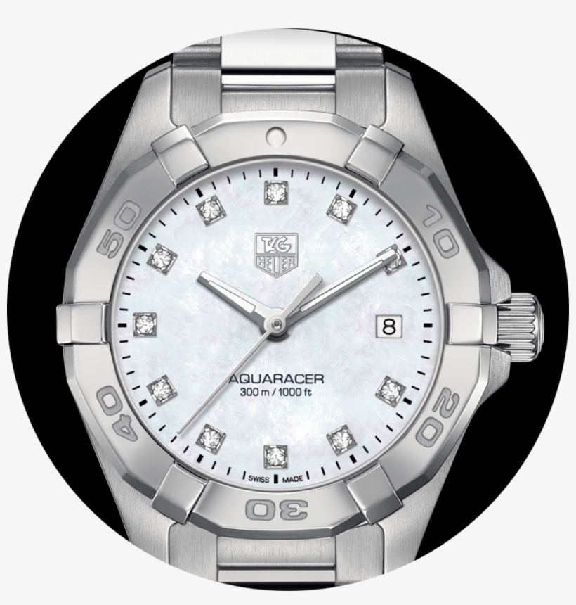 Ladies Tag Heuer Aquaracer 27mm Ref Way1413 - Tag Heuer Aquaracer Diamond Ladies Watch, transparent png #3061199