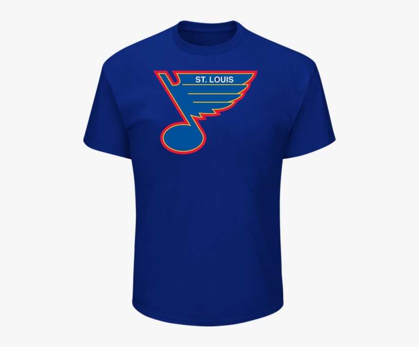 Louis Blues Twill Logo T-shirt By Majestic - St Louis Blues, transparent png #3061853