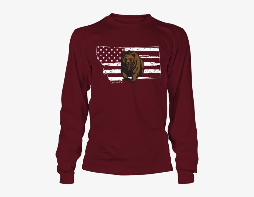 Montana Grizzlies Logo State Nation Flag Shirt - My Home Is Portland Timbers Unisex Long Sleeve, transparent png #3063606