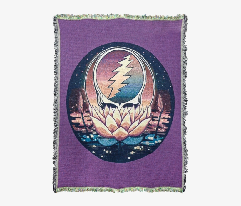 Grateful Dead Lotus Stealie Woven Cotton Blanket - Steal Your Face, transparent png #3065467