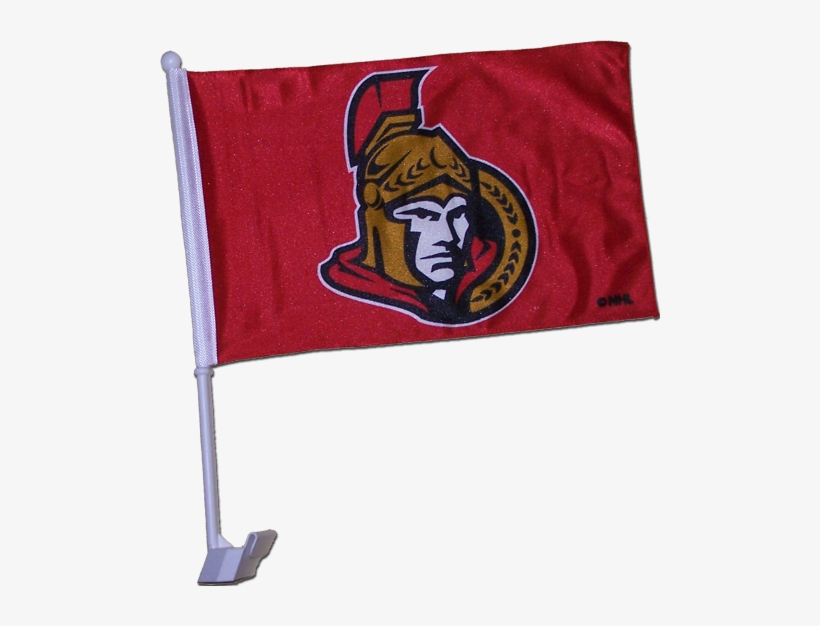 Ottawa Senators Window Mounted Red Car Flag - Ottawa Senators Car Flag, transparent png #3066436
