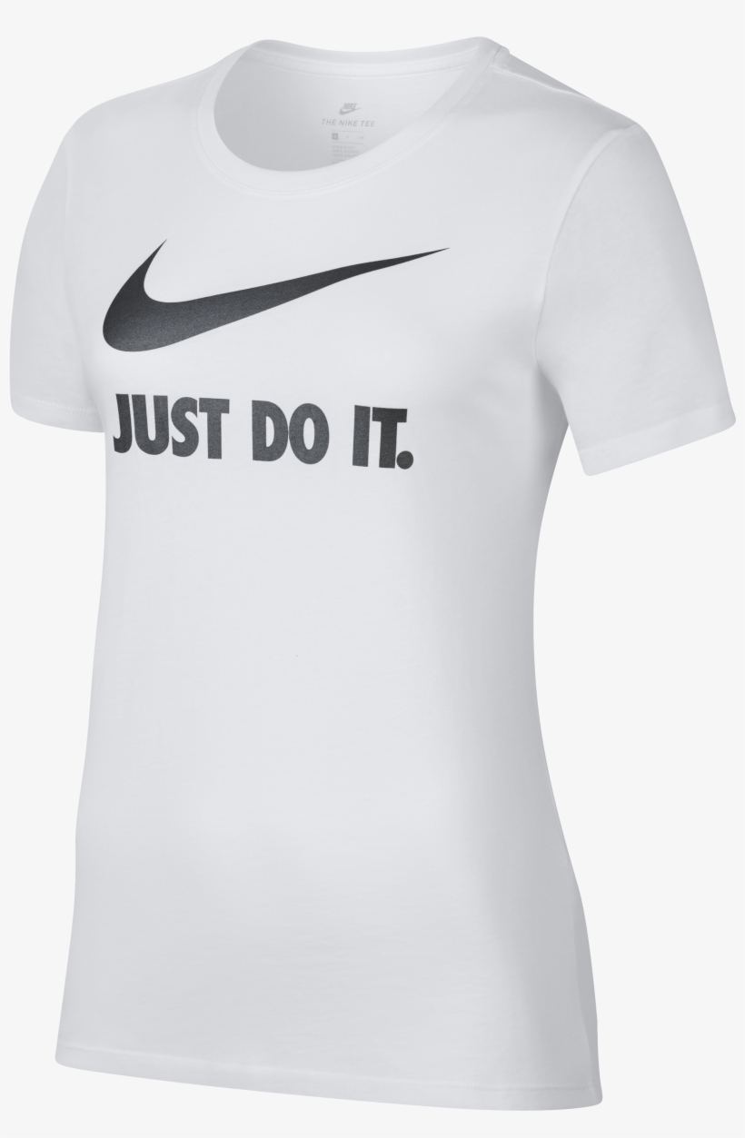 Nike Nsw Jdi Crew Swoosh - Nike Boys Size 6 White Short Sleeve Shirt W/ Black, transparent png #3067421