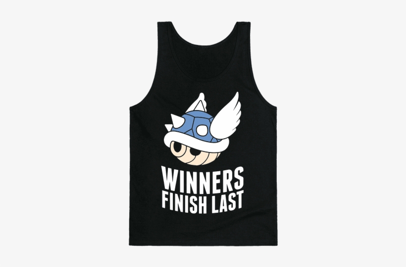 Winners Finish Last In Mario Kart Tank Top - Blue Mario Kart Shell, transparent png #3069351