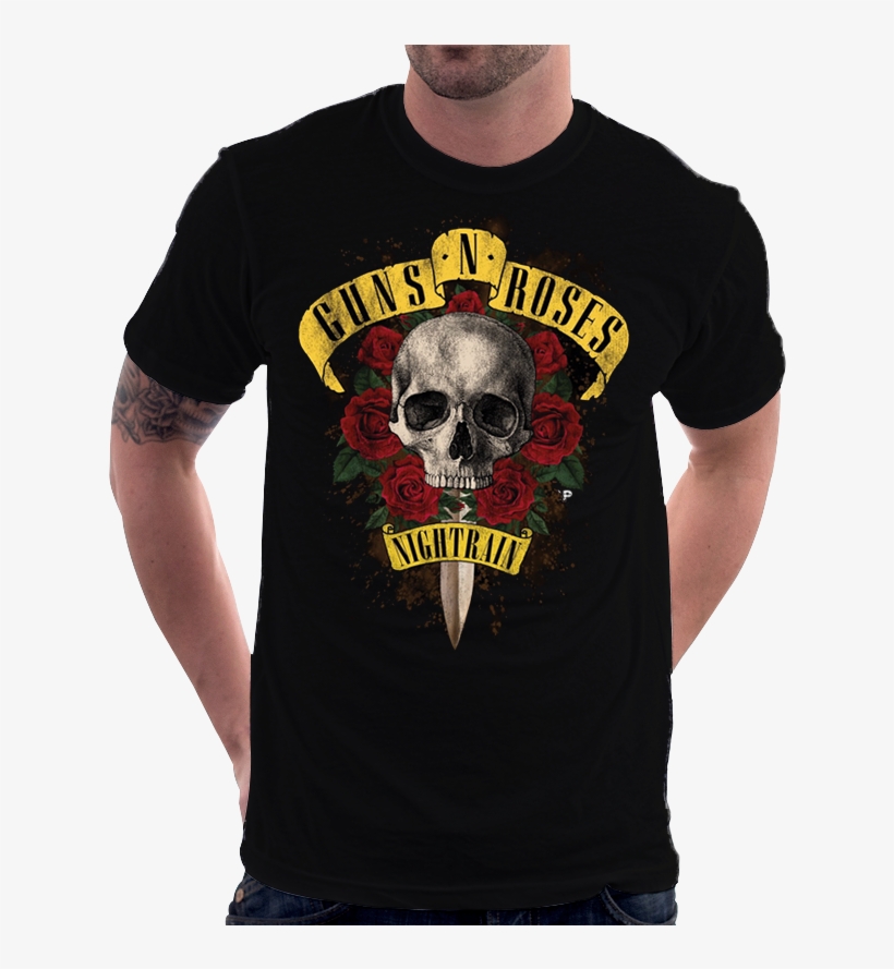 Camiseta Guns N Roses Logo Classico Camisa Nightrain - Logo Guns N Roses, transparent png #3071796