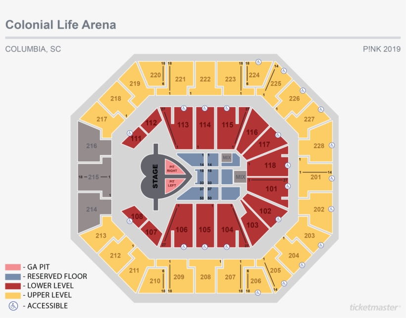 Pink - Colonial Life Arena Detailed Seating, transparent png #3071908