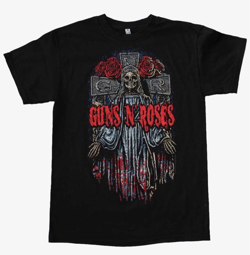 Skeleton Guns N' Roses T-shirt - Guns N Roses Skeleton Cross T-shirt, transparent png #3072018
