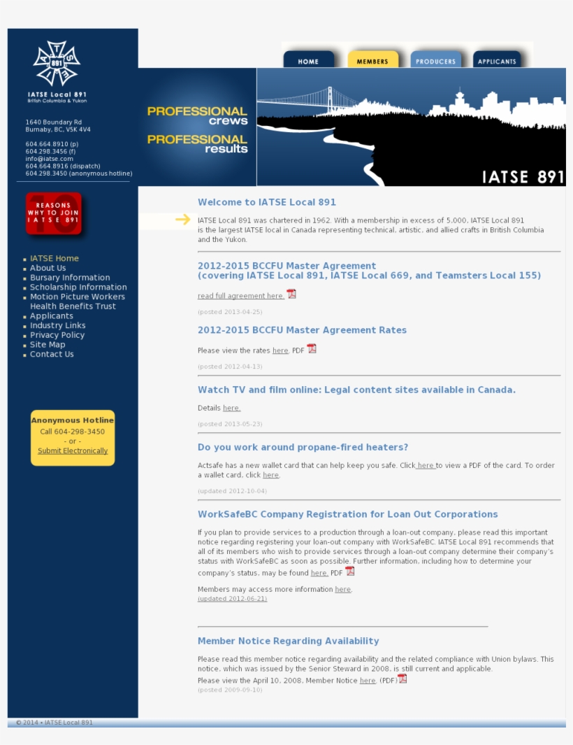 Iatse Local 891 Competitors, Revenue And Employees - Web Page, transparent png #3072594