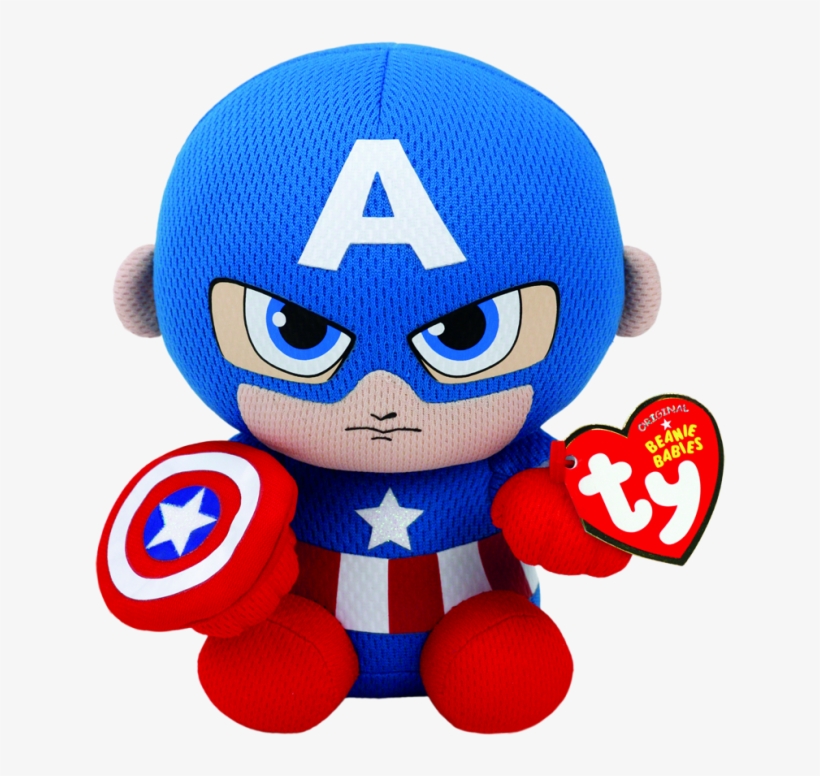 Marvel Captain America Beanie Babies - Captain America Soft Toy, transparent png #3072957