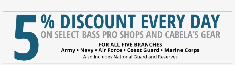 5% Discount Every Day On Select Cabela's & Bass Pro - Bass Pro Shops, transparent png #3073261