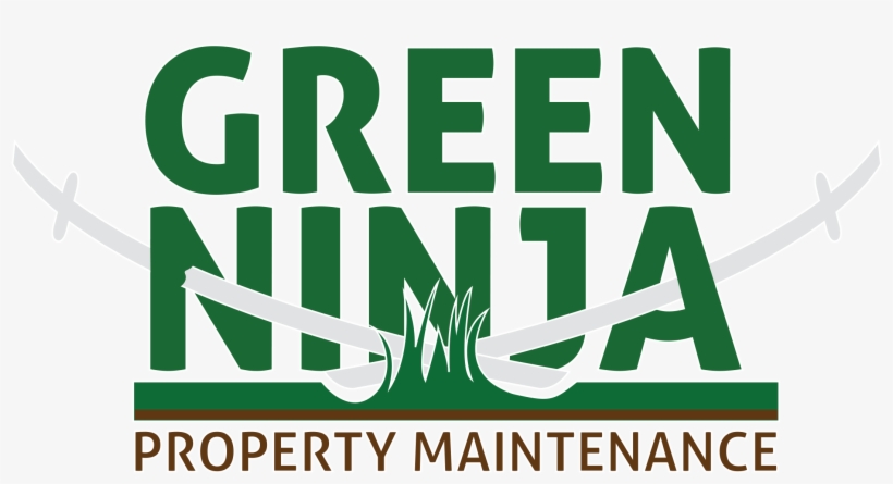 Green Ninja Logo With Two Silver Swords Through The - Green Ninja Property Maintenance, transparent png #3074079