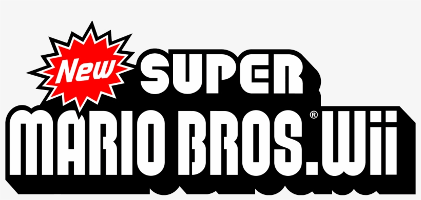 New Super Mario Bros - New Super Mario Bros Wii Logo, transparent png #3074916