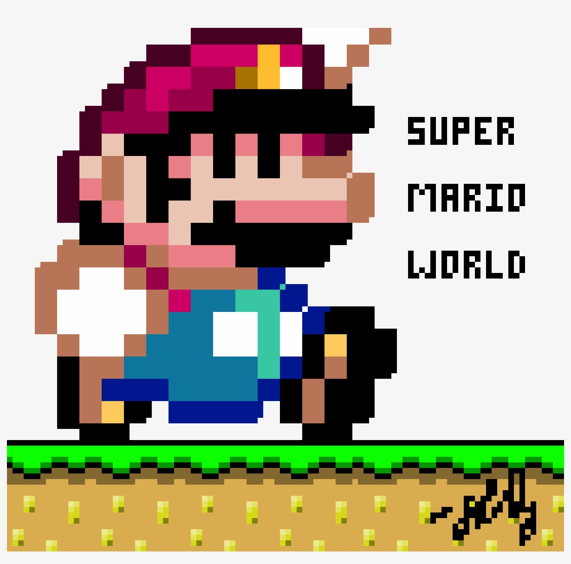 Super Mario World - Super Mario World Pixel Art, transparent png #3074941