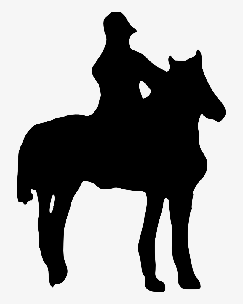 Graphic Black And White Stock Man Riding Silhouette - Horse, transparent png #3075840