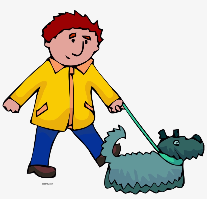 Path Clipart Human Footprint 4 Source - Man Walking Dog Clip Art, transparent png #3076029