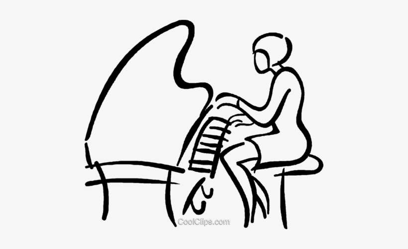 Woman Playing A Piano Royalty Free Vector Clip Art - Woman Playing A Piano Clipart, transparent png #3076207