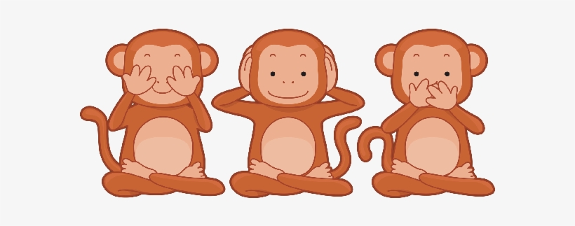 Hear No Evil Clipart - Three Monkeys Cartoon, transparent png #3077749