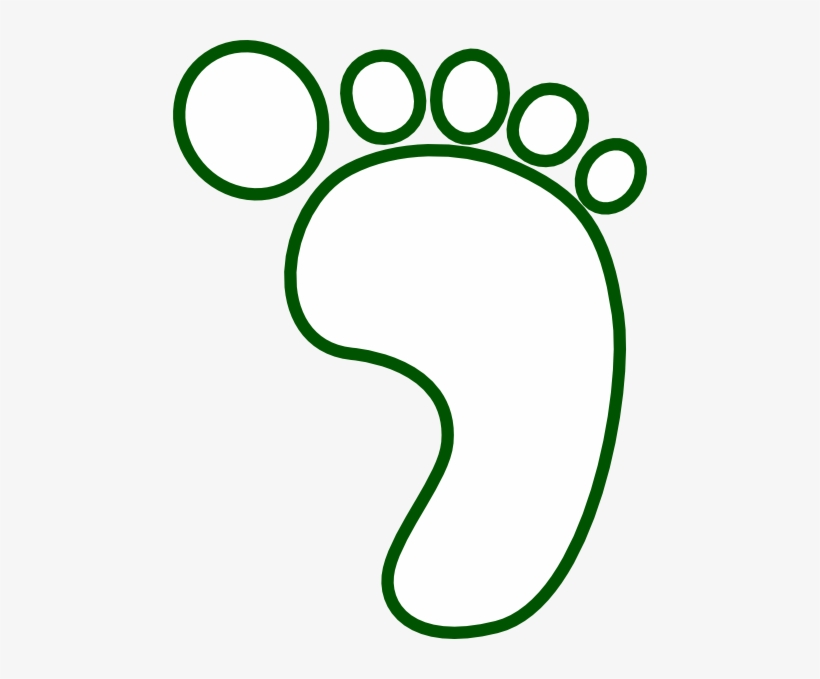 How To Set Use Forest Green Barefoot Outline Clipart - Clip Art, transparent png #3078207