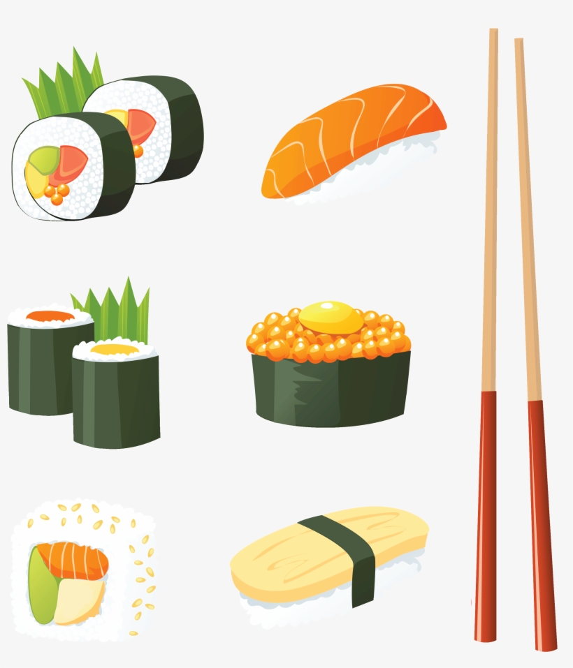 Japanese Sushi Png Vector Clipart - Sushi Clip Art, transparent png #3078561