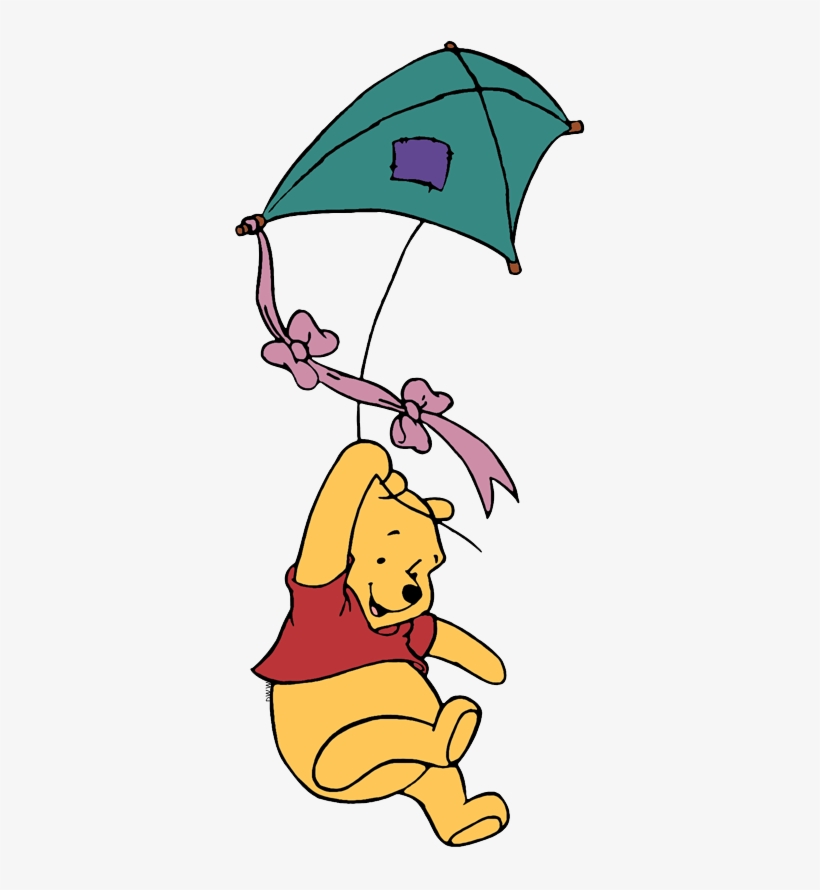 Kite Clipart Disney - Winnie The Pooh Flying A Kite, transparent png #3078810