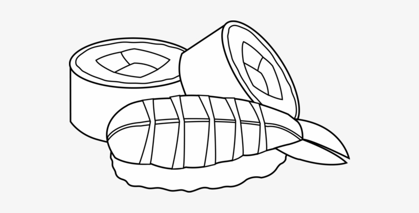 Sushi Cliparts - Sushi Black And White, transparent png #3078850