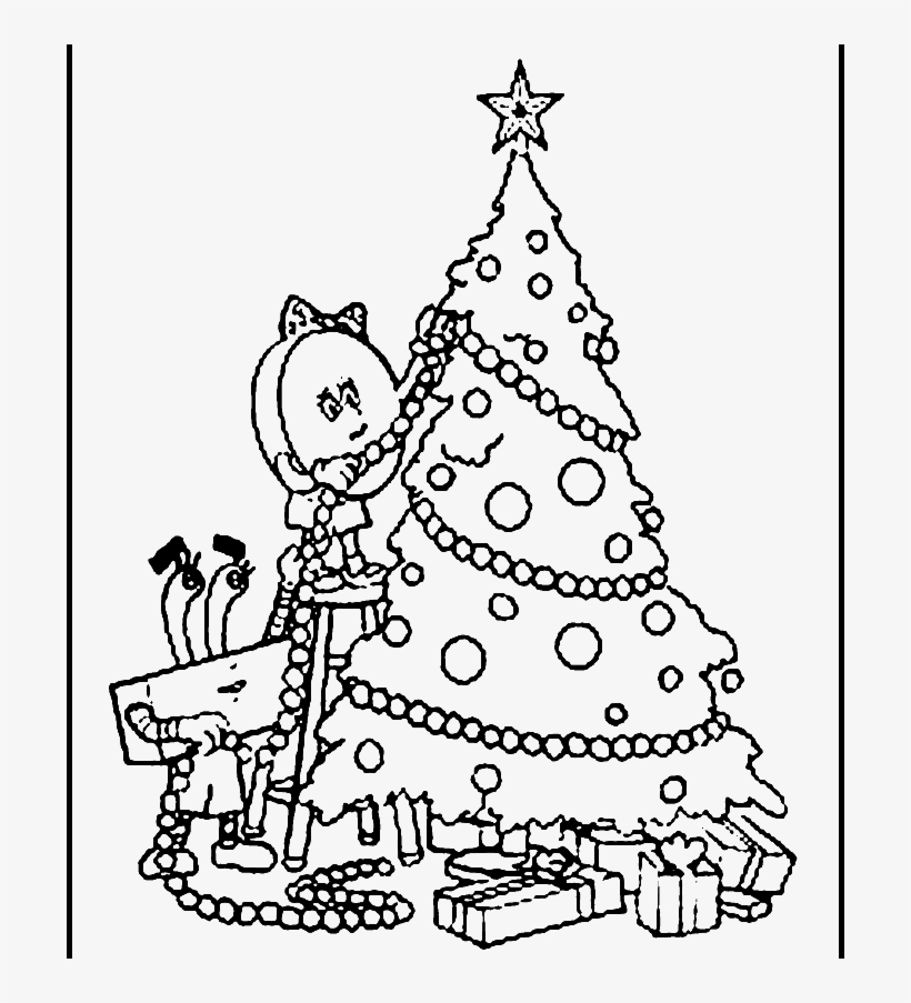 Decorate The Christmas Tree So That Beautiful Coloring - Decorate Christmas Tree Drawing, transparent png #3079540