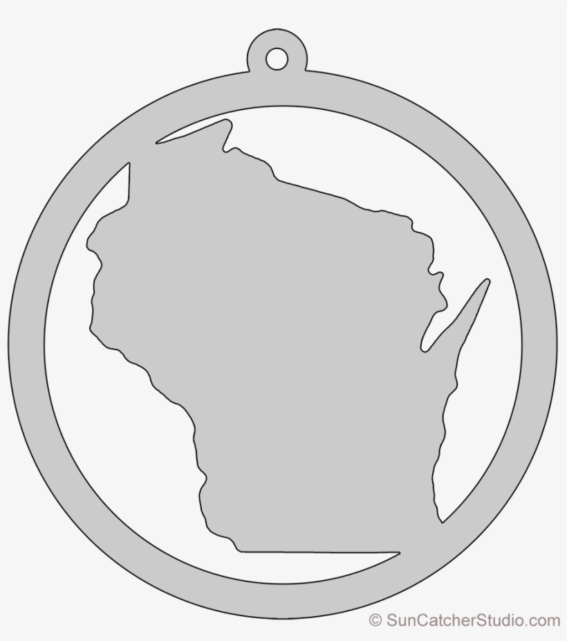 Wisconsin Map Circle Free Scroll Saw Pattern Shape - Pattern, transparent png #3079651