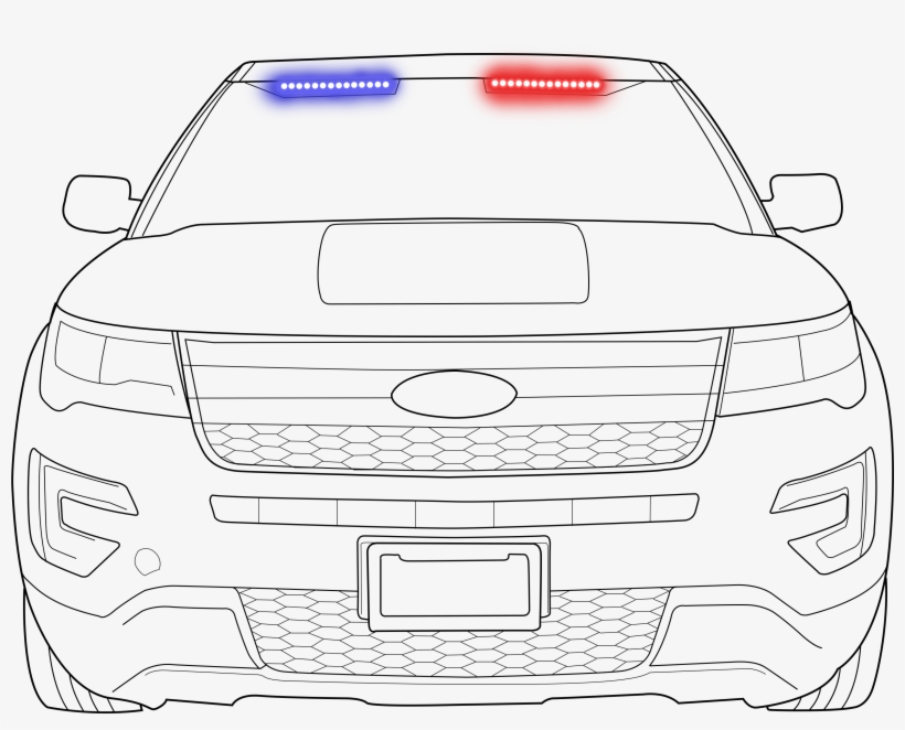 Car Outline-front Visor - Police Car, transparent png #3079689