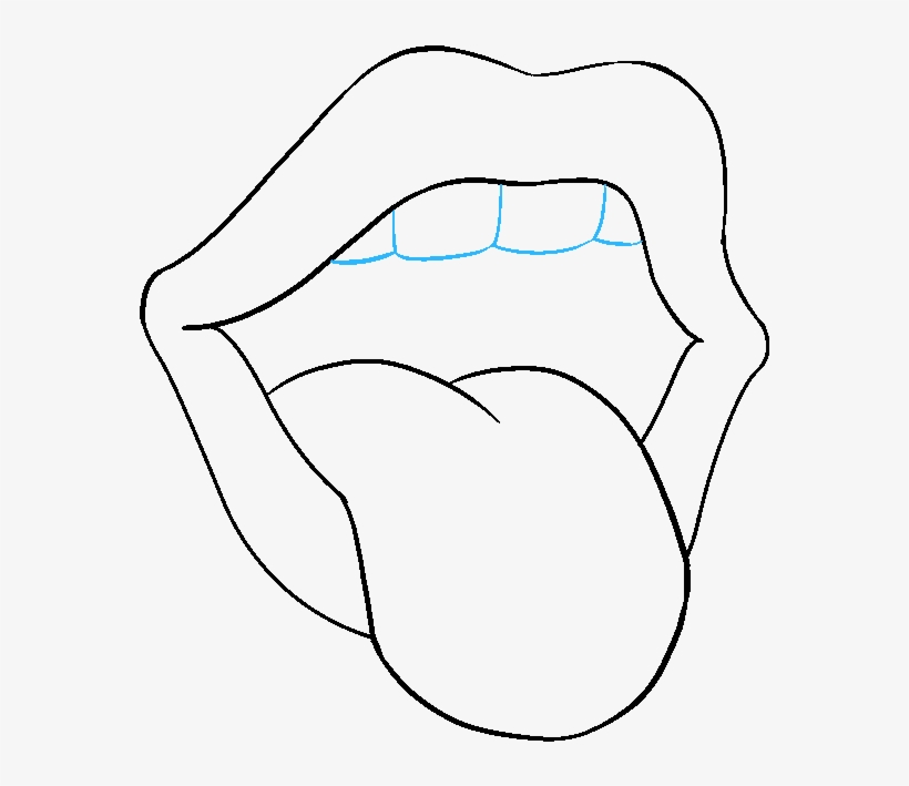 How To Draw Mouth And Tongue - Mouth With Tongue Drawing, transparent png #3079826