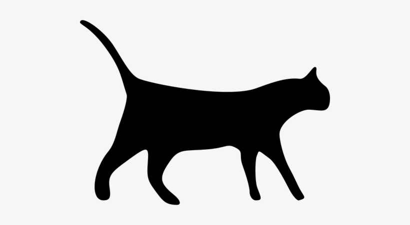 Silhouette Cat Clipart - Black Cat With Transparent Background, transparent png #3079976